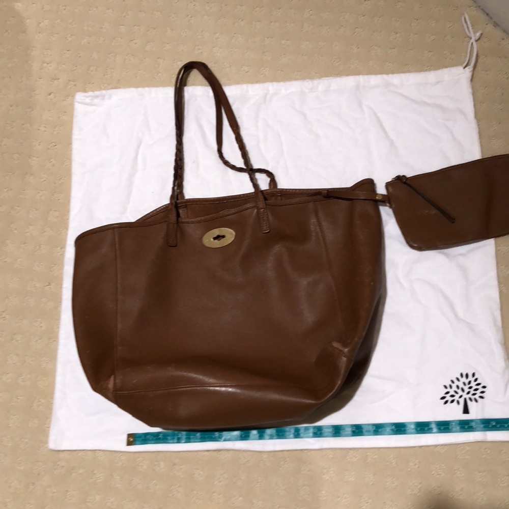 MULBERRY TOTE cognac leather W/ attachable pouch